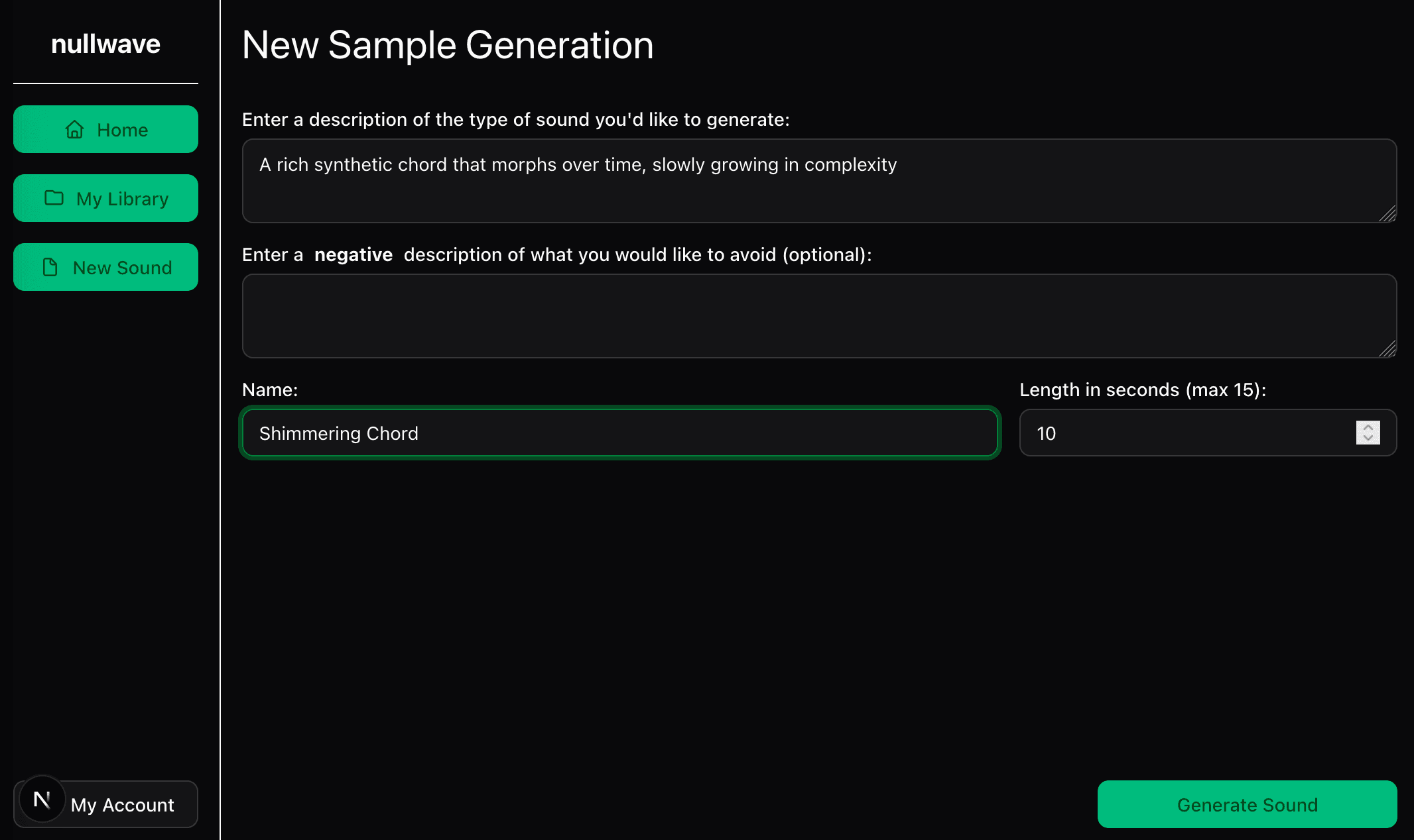 A screenshot of nullwave